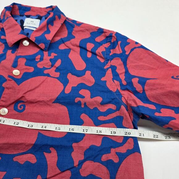 Paul Smith Floral Short Sleeve Button Shirt Men Medium Casual Fit MSRP 195$ - Picture 7 of 8